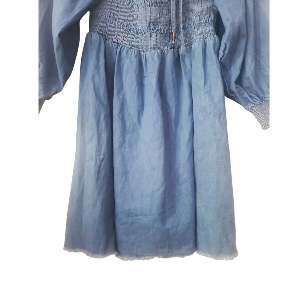 Free People This Is Everything Denim Mini Dress Size Medium
